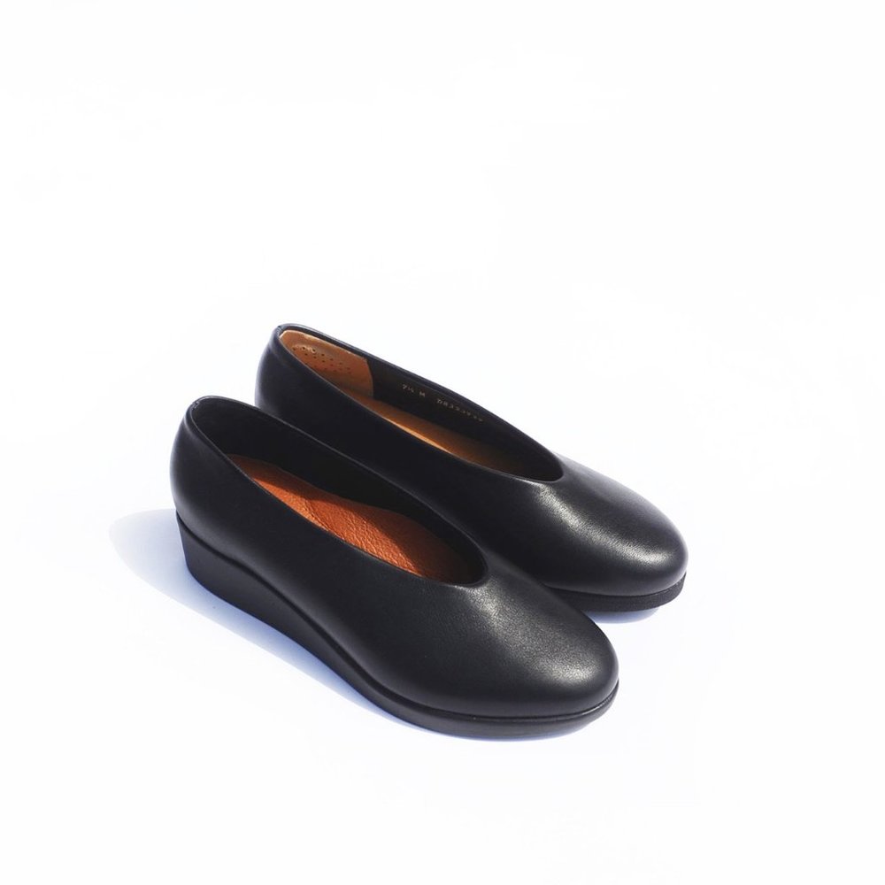 HOPP Wedge Slip-on - Black Nappa
